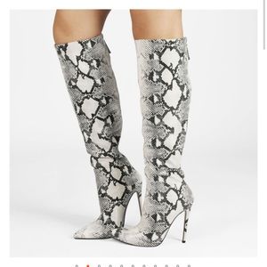 Snake print women’s boots stiletto heel Up2Step size 8